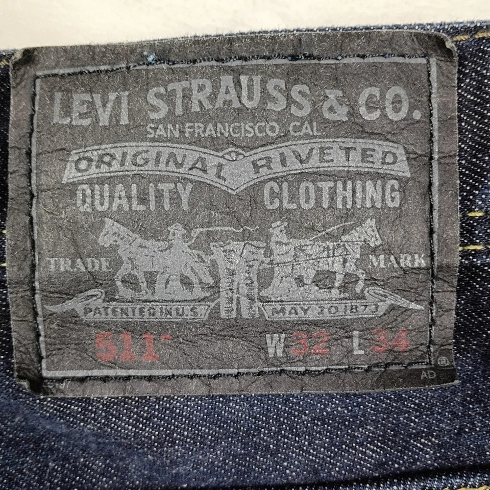 Levi's Denim Shorts Mens 32 Blue Raw Hem Zipper Pockets Y2K Gorpcore Summer 511